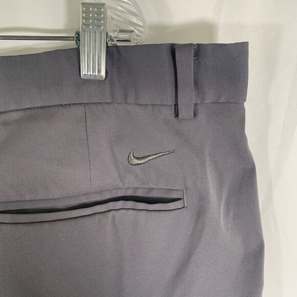 Nike Golf Shorts Men's 42 Grey Flat Front Chino Pockets Embroidered Logo - Picture 7 of 8